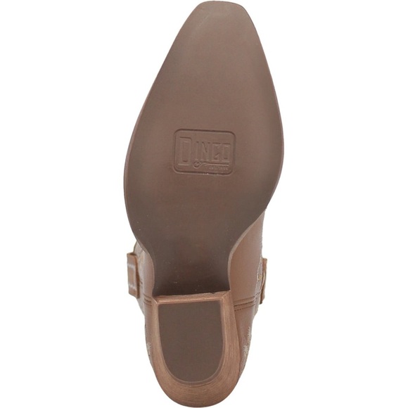 Dingo Primrose Leather Bootie, Brown Embroidered Floral Western Boots, Size 8.5 - Picture 8 of 16